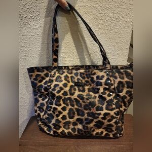 Bebe Brown and Black Leopard Print Tote
